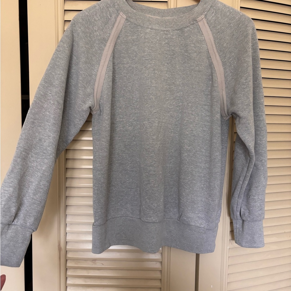 Prana Cozy Up Light Heather Gray Crewneck Sweatshirt M